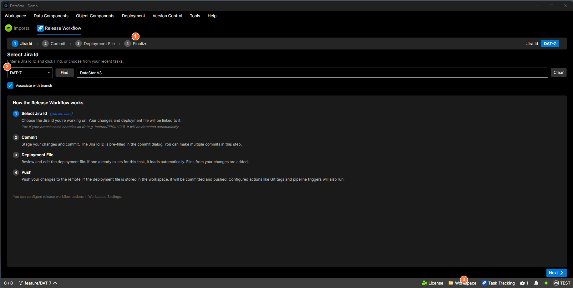 Release Workflow step indicator and Step 1