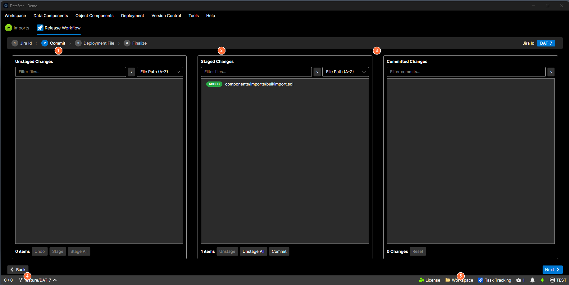 Release Workflow Step 2: Commit